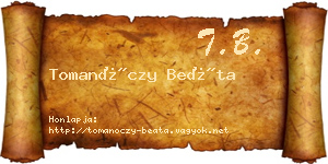 Tomanóczy Beáta névjegykártya